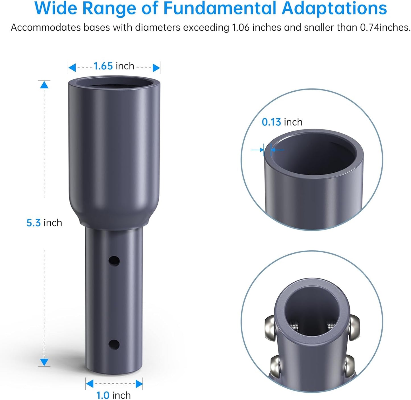Starlink pole mount kit with various base sizes, suitable for diverse installation needs