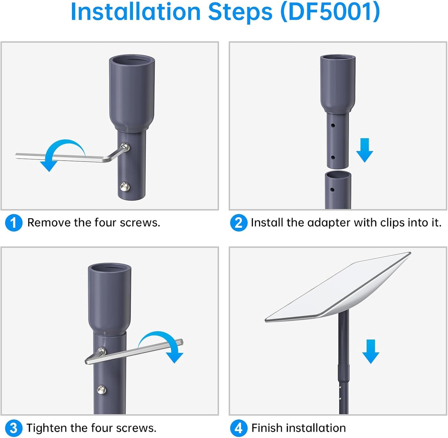 Installation steps for the Starlink pole mount kit with detailed instructions and tools needed