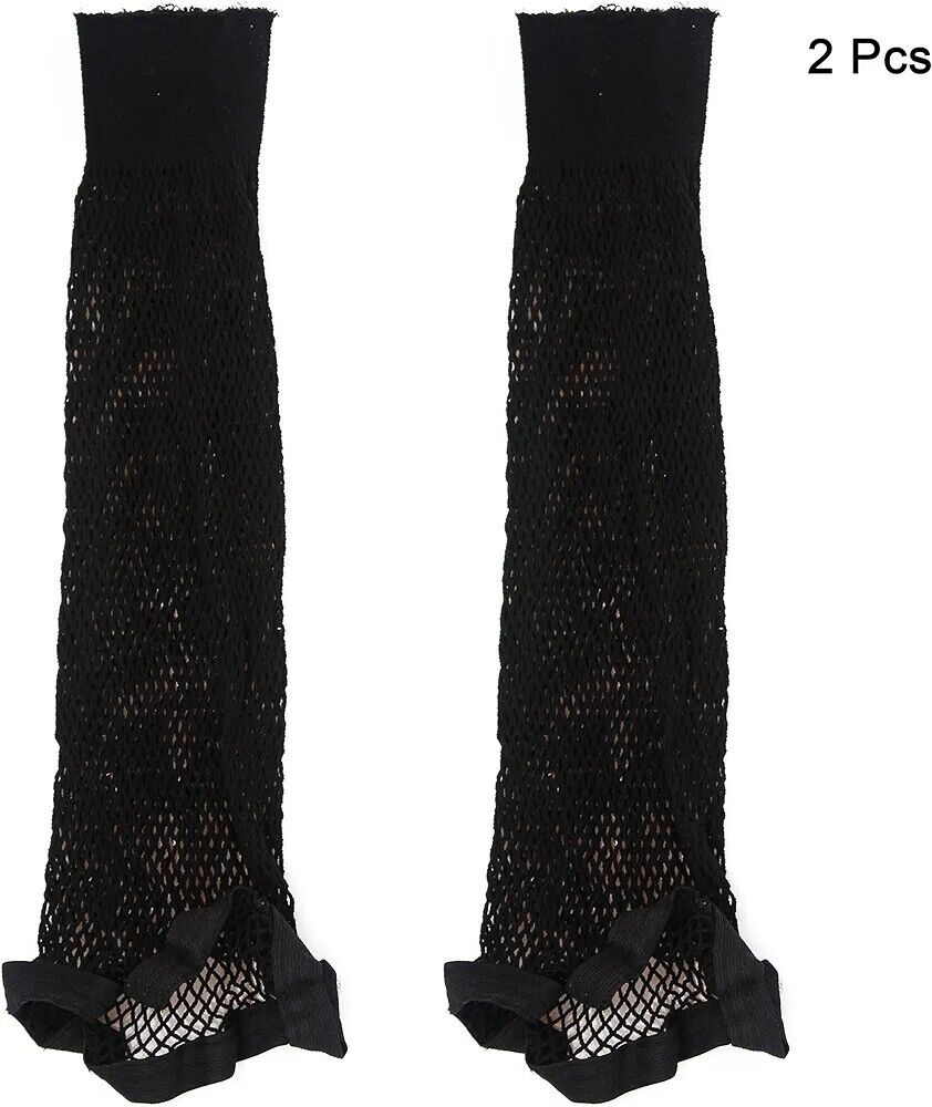 Two black stretch wig caps for women and men designed for a secure fit and comfort