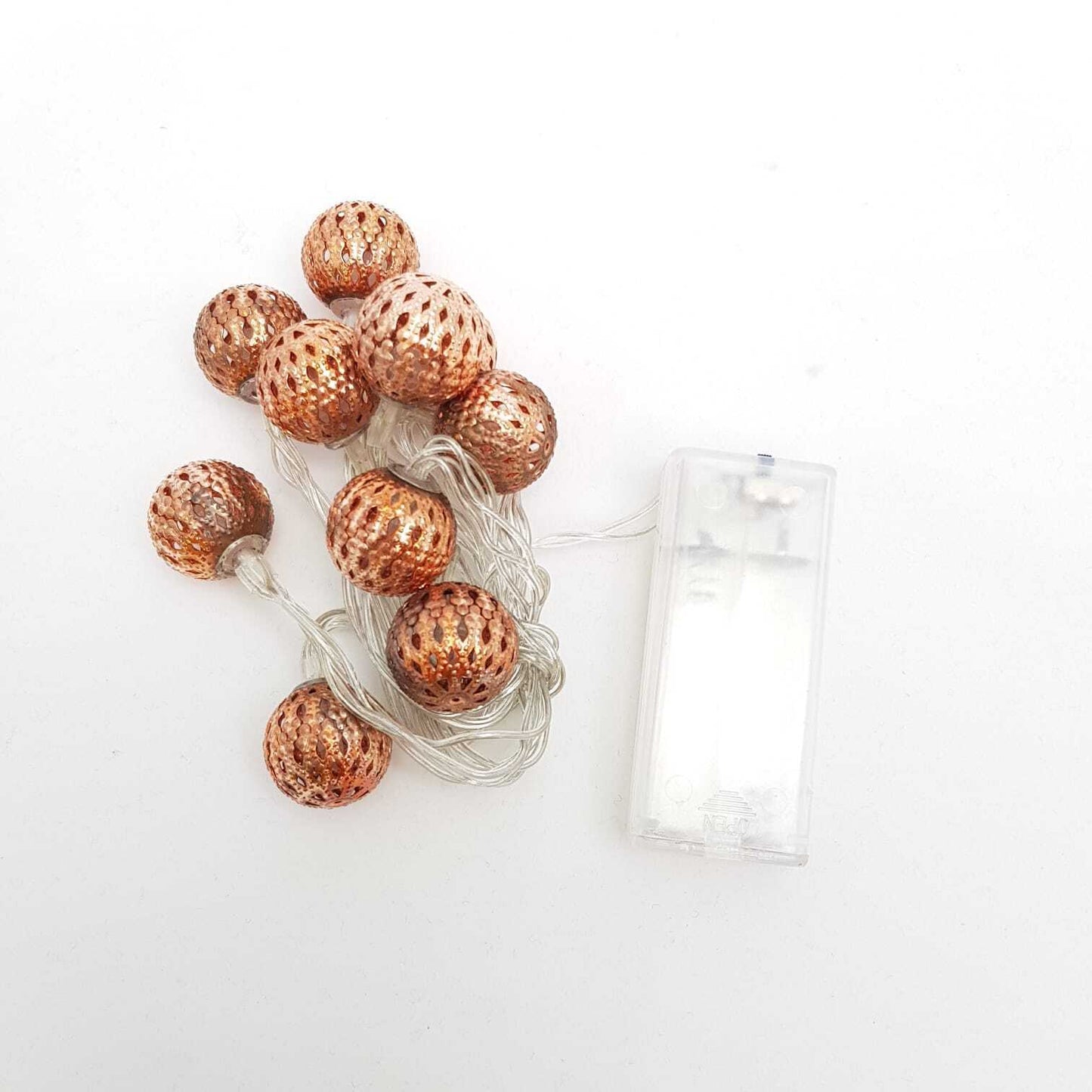 Copper Decorative String Lights with 10 Mesh Balls for Home Decor and Ambiance