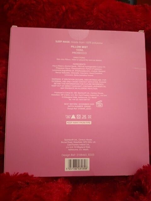 Sweet dreams sleep set including a soft sleep mask and pillow mist for relaxing nights