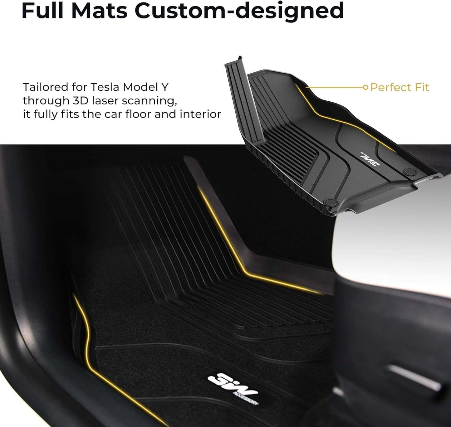 Custom-designed Tesla Model Y floor mats with perfect fit for enhanced car floor protection