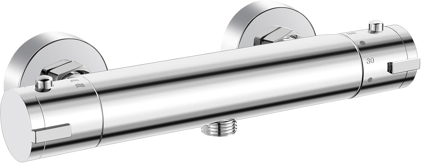Rainysprit thermostatic shower mixer valve in sleek chrome finish for precise temperature control