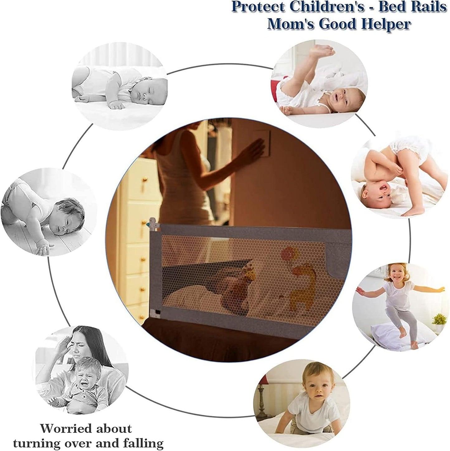 YIFOV toddler bed guard for single bed ensuring safety and preventing falls during sleep
