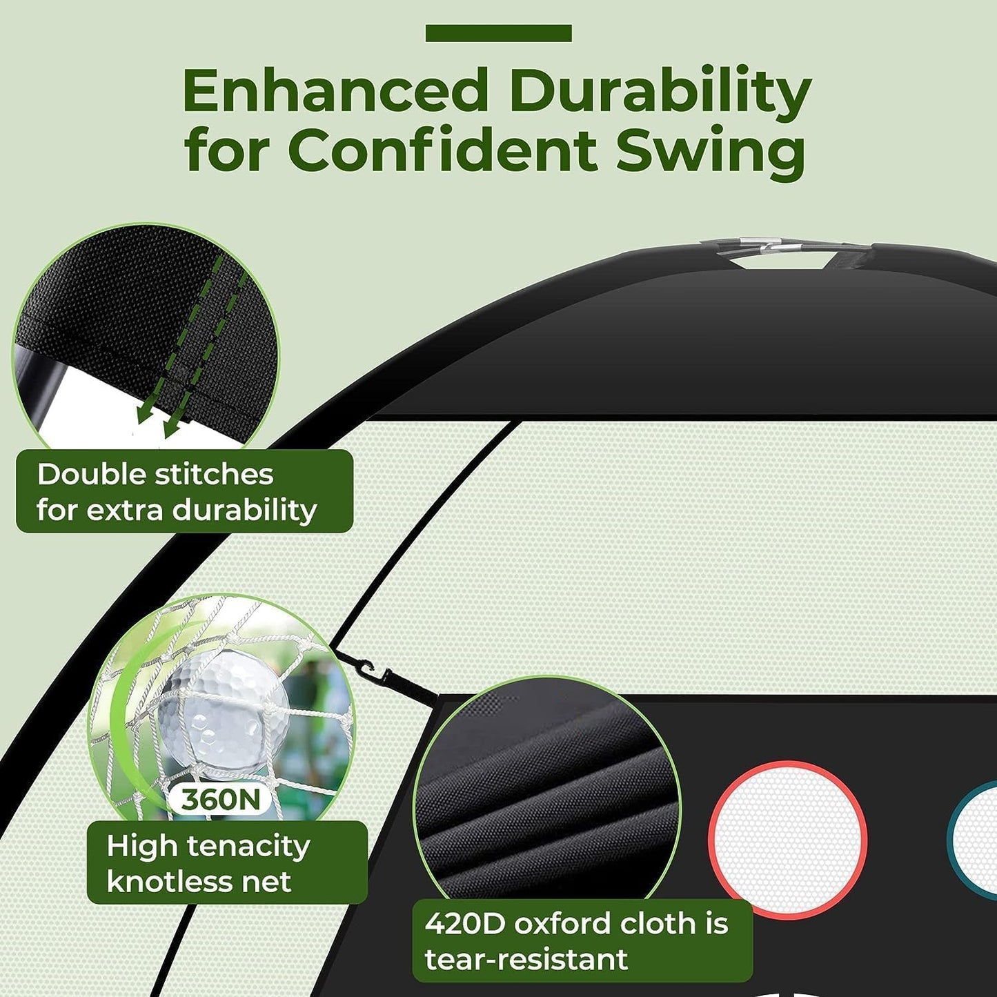 Durable TS Golf Practice Net for Garden featuring double stitches and tear-resistant materials
