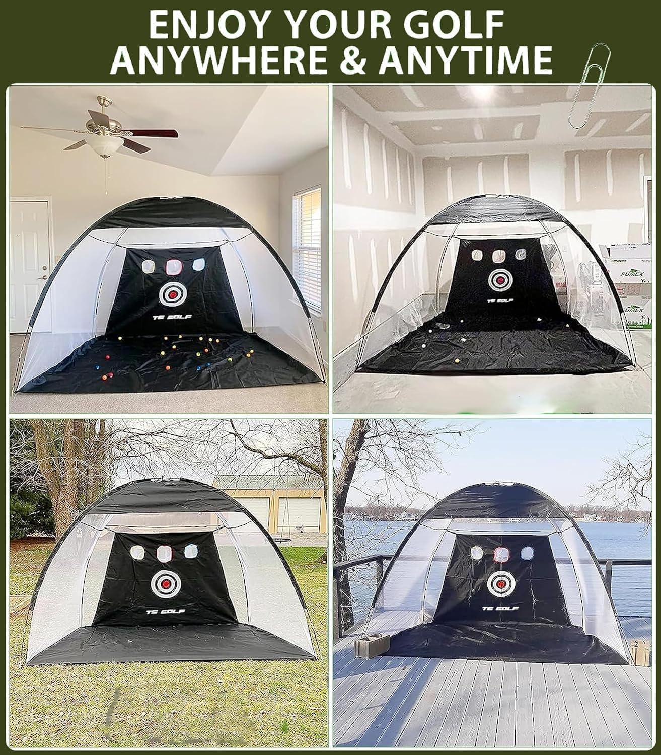 TS Golf practice net for garden featuring a spacious design for indoor and outdoor use