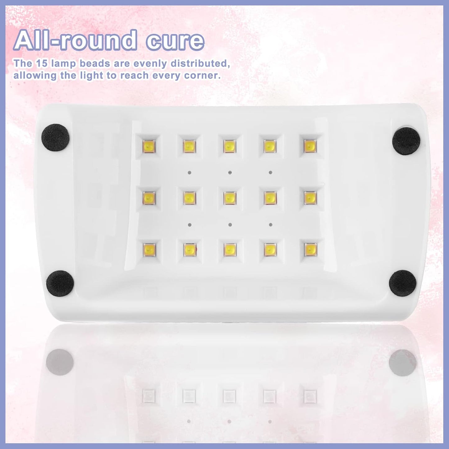 ANGNYA UV nail lamp for gel nails with 15 evenly distributed lamp beads for all-round curing