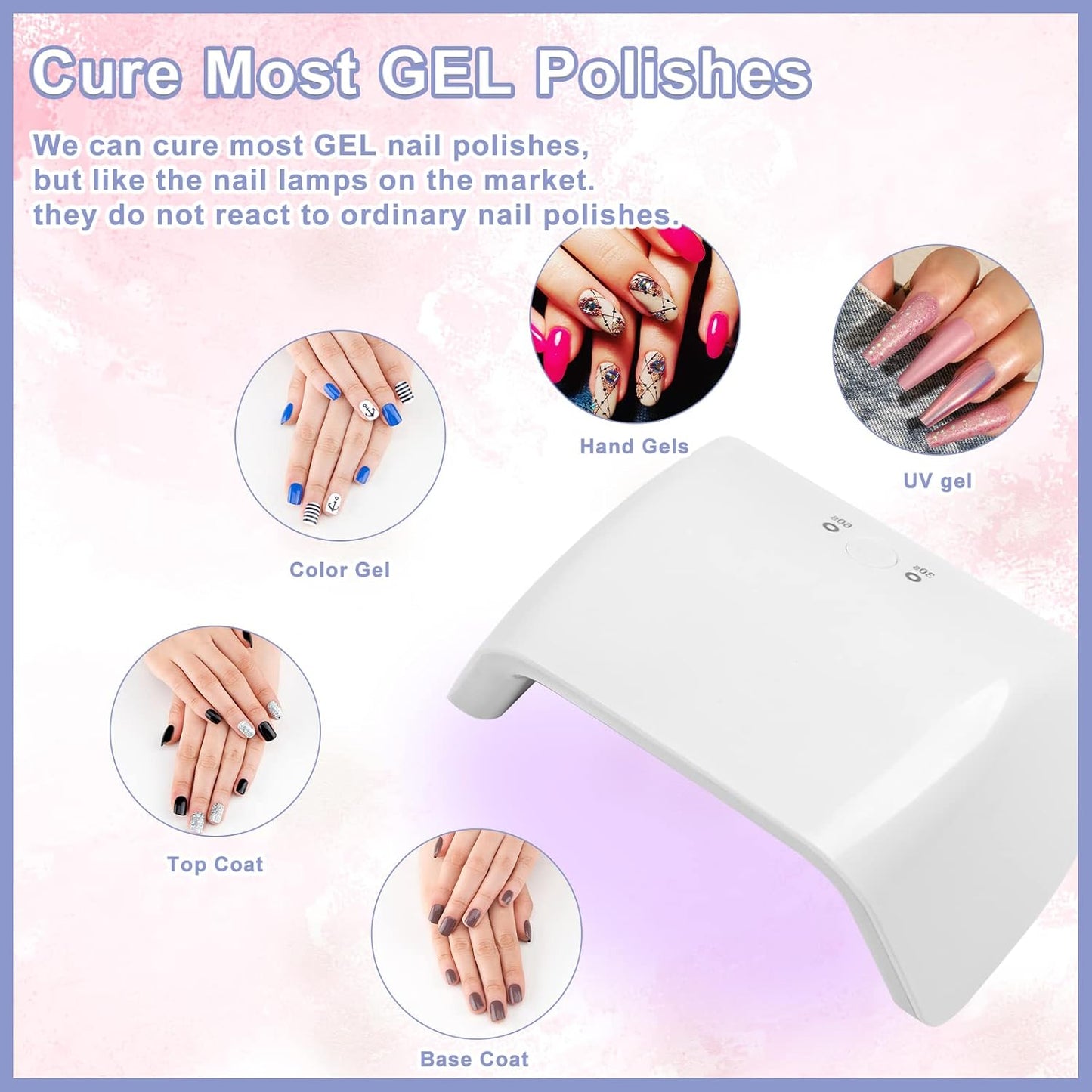 ANGNYA UV nail lamp for gel nails, designed to cure different gel polishes effectively