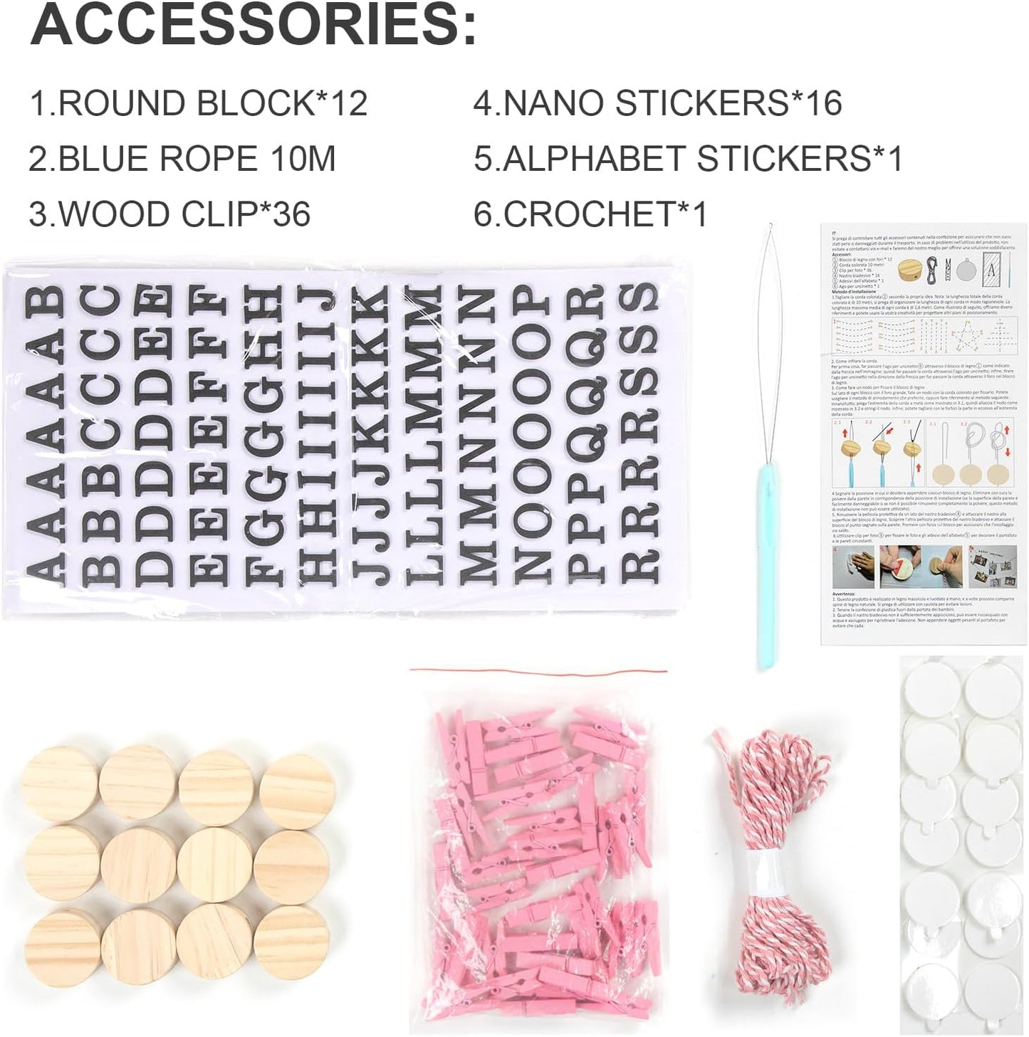MoveOnStep wall mounted photo holder pink accessories including clips and stickers for custom photo display