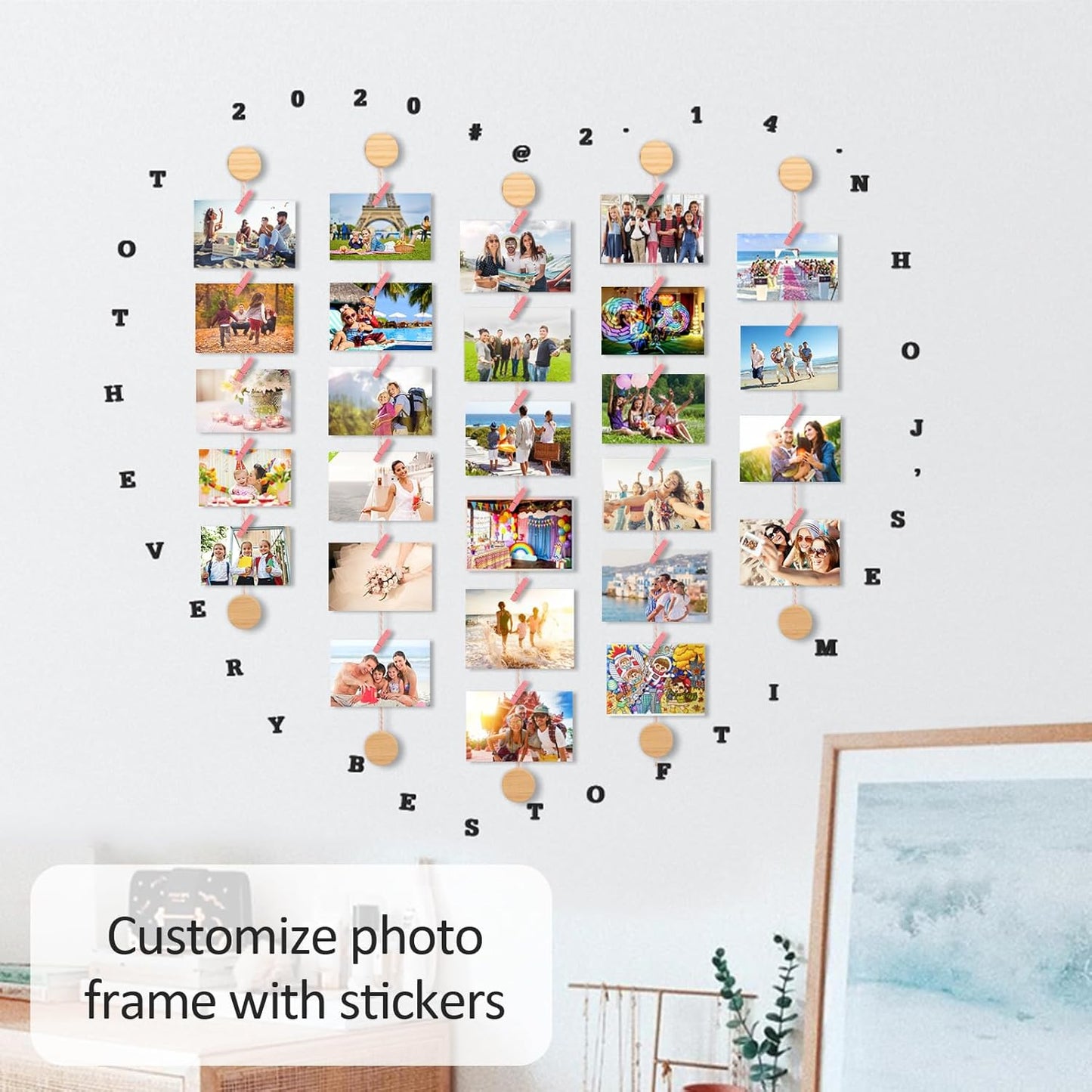 MoveOnStep Wall Mounted Photo Holder Pink - Family Moments