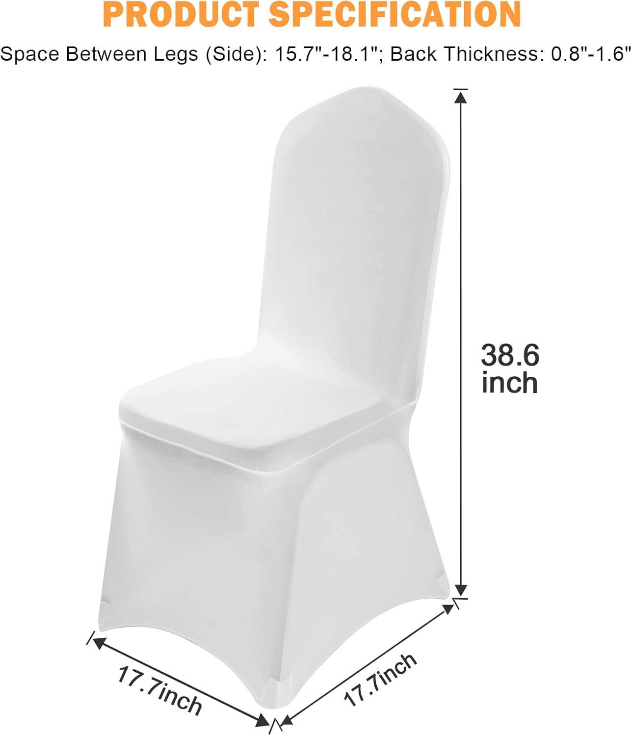 VELPAX white polyester stretch chair covers fitting various chair styles with a sleek design