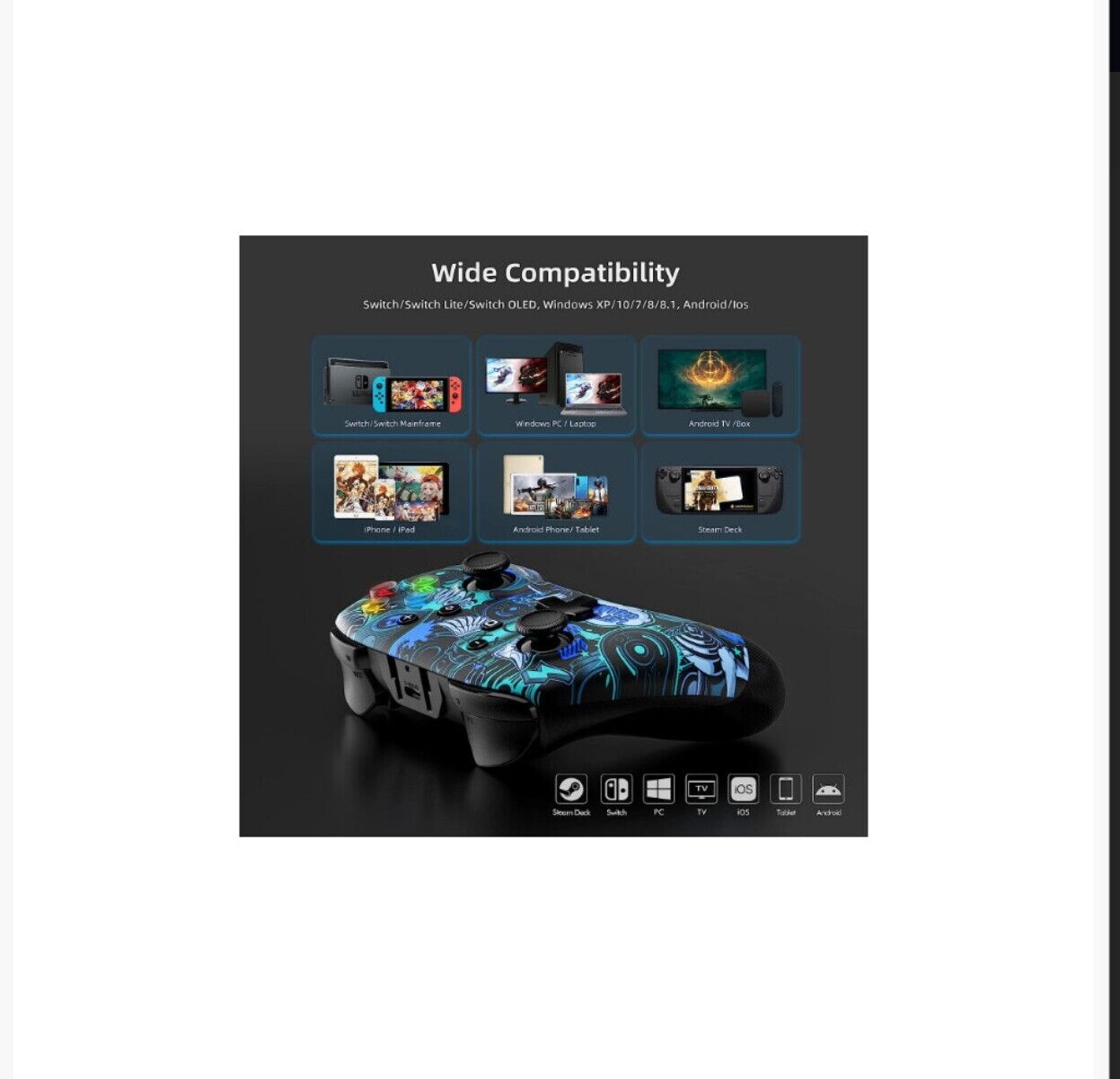 Bleu Comics wireless gamepad controller for Nintendo Switch with wide compatibility features