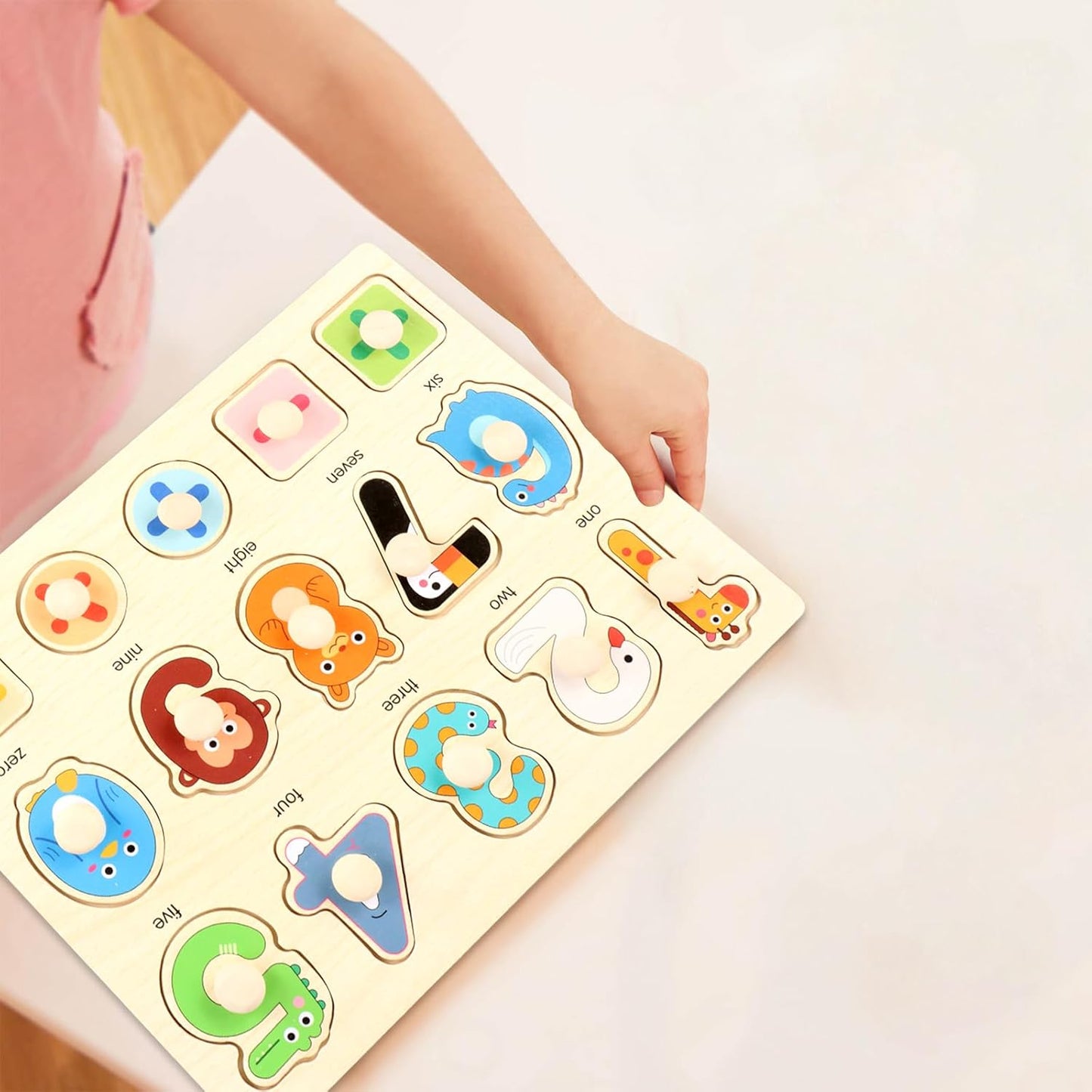 Tinsellns wooden puzzles featuring colourful animal shapes for toddlers to enhance learning and play