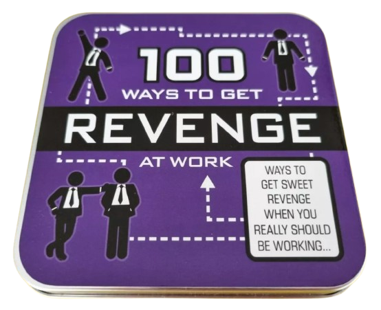 100 Ways to Get Revenge at Work book by Loncraine Broxton, offering a humorous workplace revenge guide