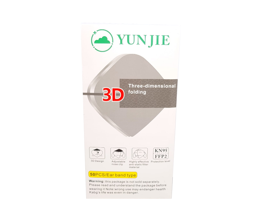 FFP2 N95 face masks pack of 50 in a three-dimensional folding design for effective protection