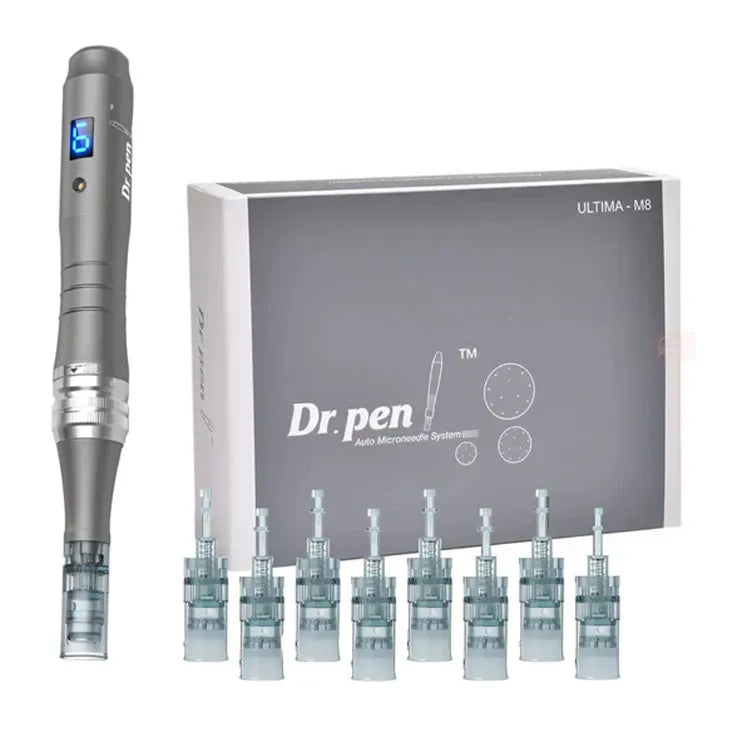 Dr. Pen M8 Microneedling Pen Including 10 Cartridges - Professional Microneedle Derma Roller Pen