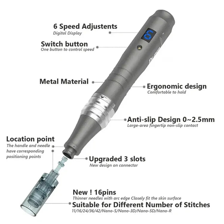 Dr. Pen M8 Microneedling Pen Including 10 Cartridges - Professional Microneedle Derma Roller Pen