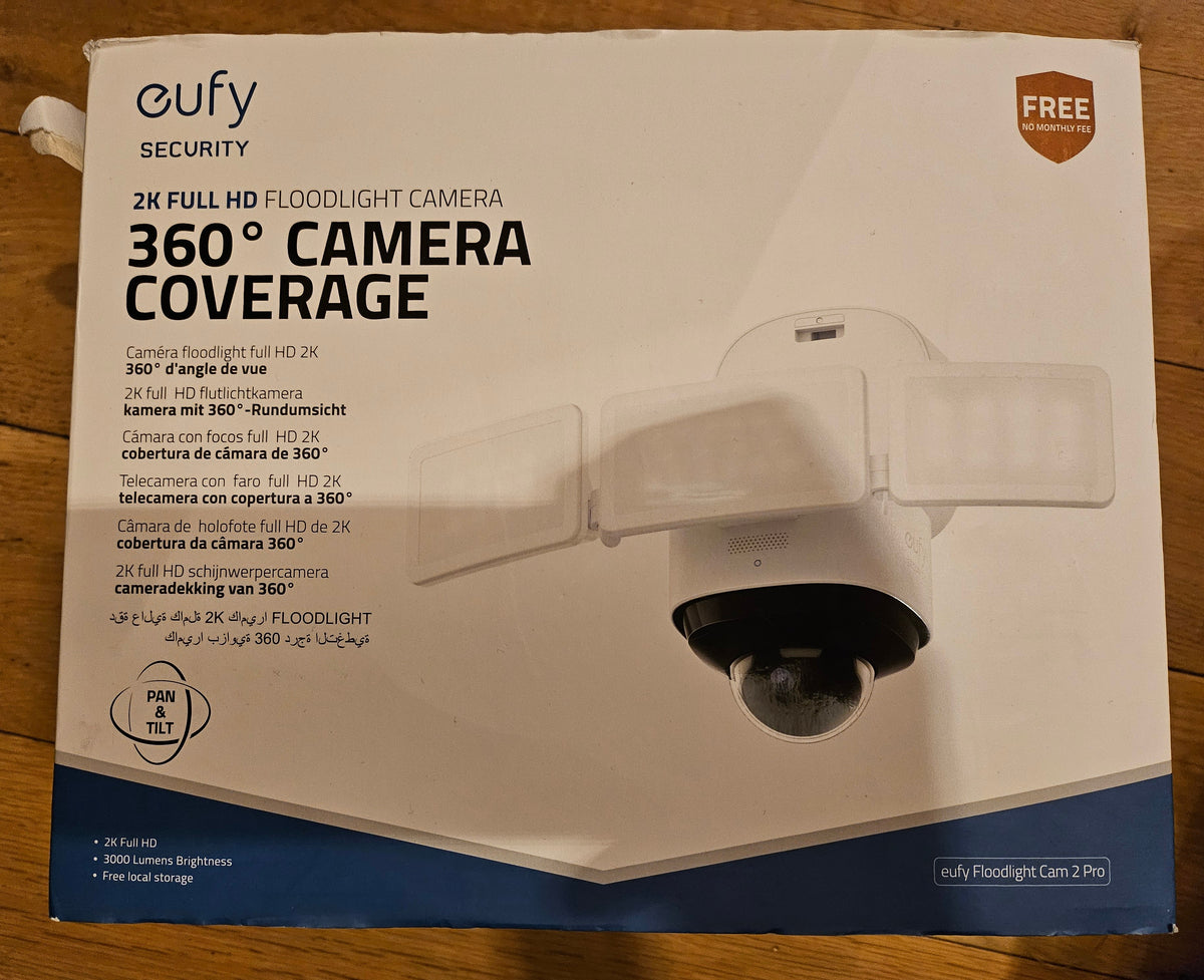 eufy Security Floodlight Cam S330, 360-Degree Pan & Tilt Coverage, 2K Full HD, 3,000 Lumens, Weatherproof, On-Device AI Subject Lock and Tracking, No Monthly Fee, Hardwired