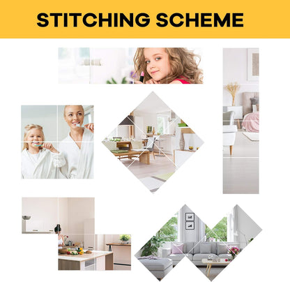 Evenlive 20cm x 20cm stick on mirrors for easy home decoration and interior styling