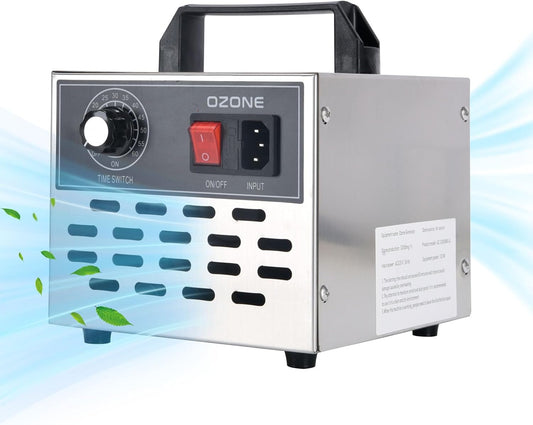 Umelee industrial ozone air purifier with a timer switch and sleek stainless steel design for effective air cleaning