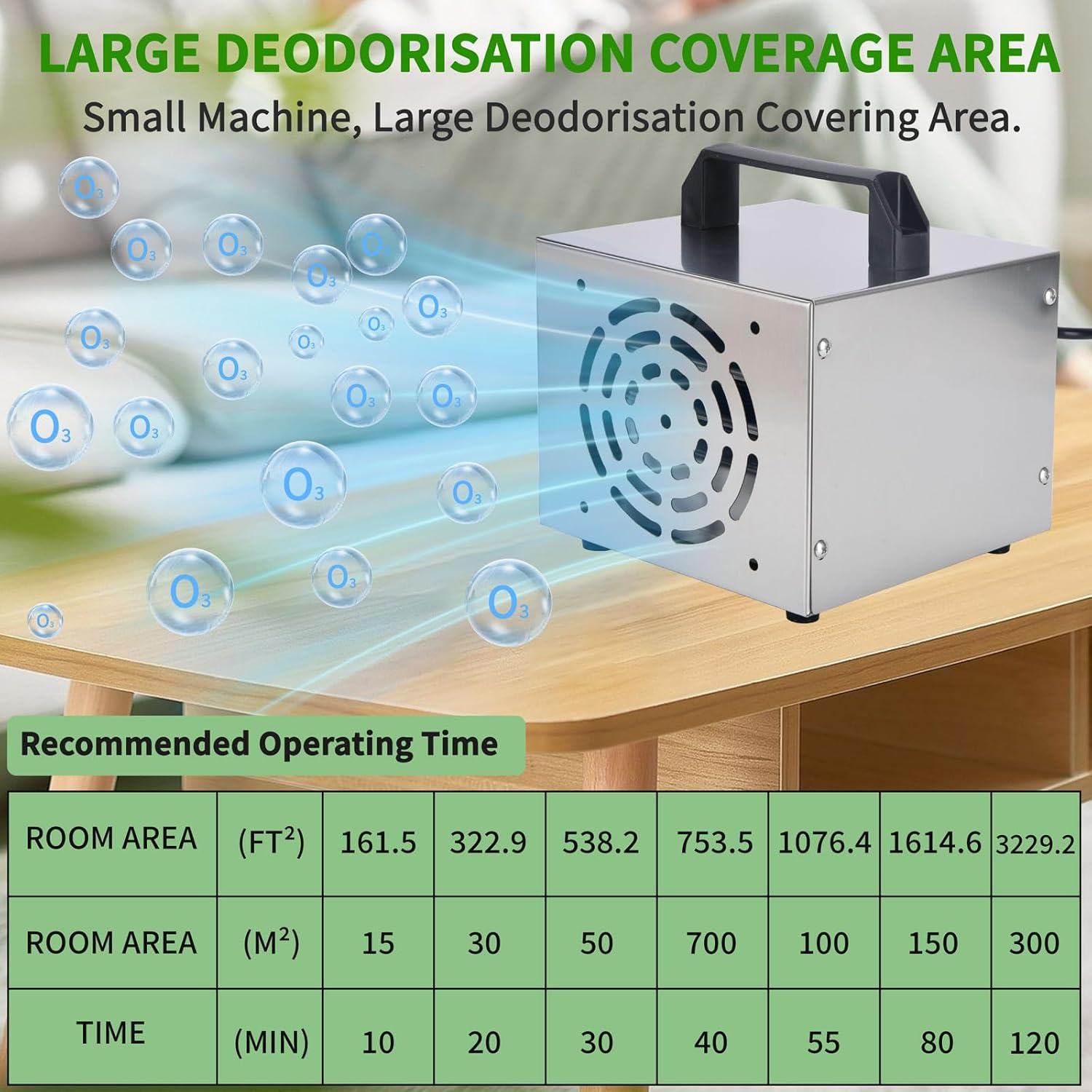 Umelee industrial ozone air purifier with large deodorisations coverage area for effective air cleaning