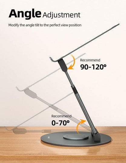 360 rotating laptop stand with adjustable angle for ergonomic viewing positions