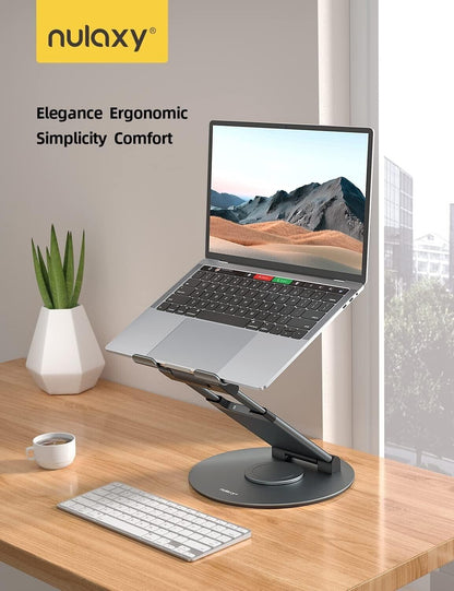 Nulaxy Elegance ergonomic laptop stand with 360 rotating laptop stand for optimal viewing comfort