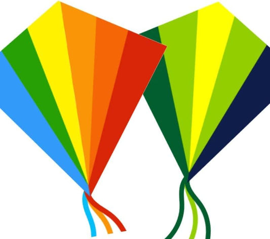 Diamond kite for kids (Rainbow+Green)