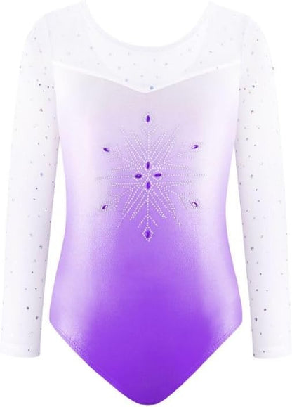 Gymnastics Leotards for Girls with Shorts Set, Long Sleeve/Sleeveless Dance Leotard Sparkle (11-12 Years)