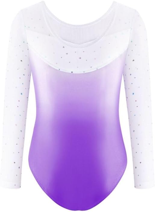 Gymnastics Leotards for Girls with Shorts Set, Long Sleeve/Sleeveless Dance Leotard Sparkle (11-12 Years)