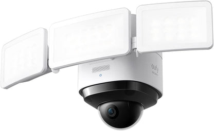 eufy Security Floodlight Cam S330, 360-Degree Pan & Tilt Coverage, 2K Full HD, 3,000 Lumens, Weatherproof, On-Device AI Subject Lock and Tracking, No Monthly Fee, Hardwired