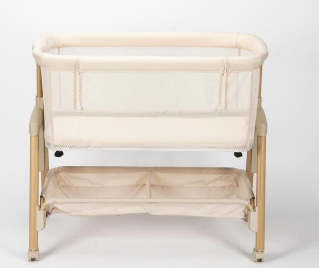 JevrJeur 3 in 1 Baby Bassinet with Wheels, Bedside Bassinet Sleeper for Newborn, Portable Baby Crib with 7 Adjustable Height & Large Storage Basket