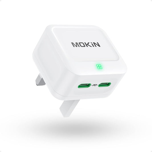 USB C Charger Plug MOKiN 40W iPhone Fast Charger Double Port Type C PD 3.0 Gan Charger for iPhone 14/14 Pro/14 Pro Max/13 Pro/12 Pro/11/XR/X, Galaxy S22/S21/S20/Note 20, Pixel, MacBook, iPad