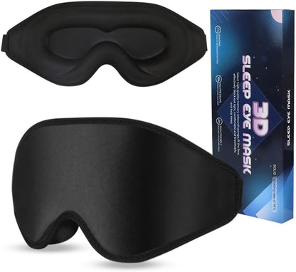 Sleep Mask for Men & Women, Upgraded 3D Contoured Profile Eye Mask (Black)