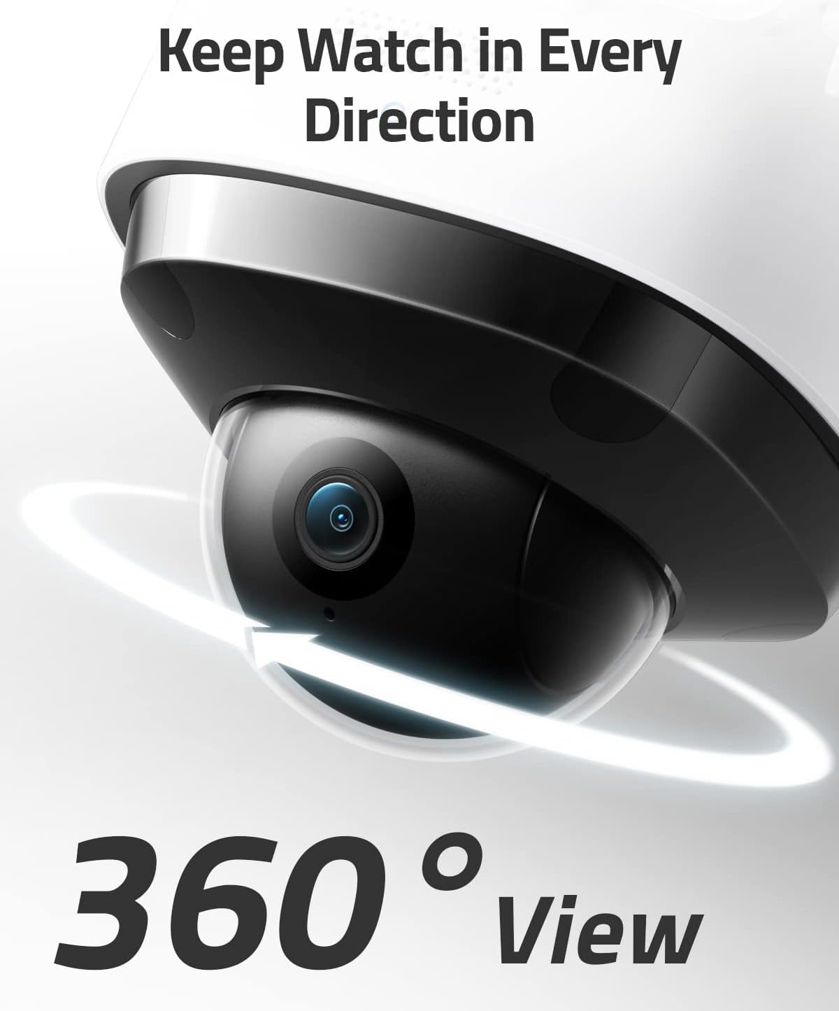 eufy Security Floodlight Cam S330, 360-Degree Pan & Tilt Coverage, 2K Full HD, 3,000 Lumens, Weatherproof, On-Device AI Subject Lock and Tracking, No Monthly Fee, Hardwired