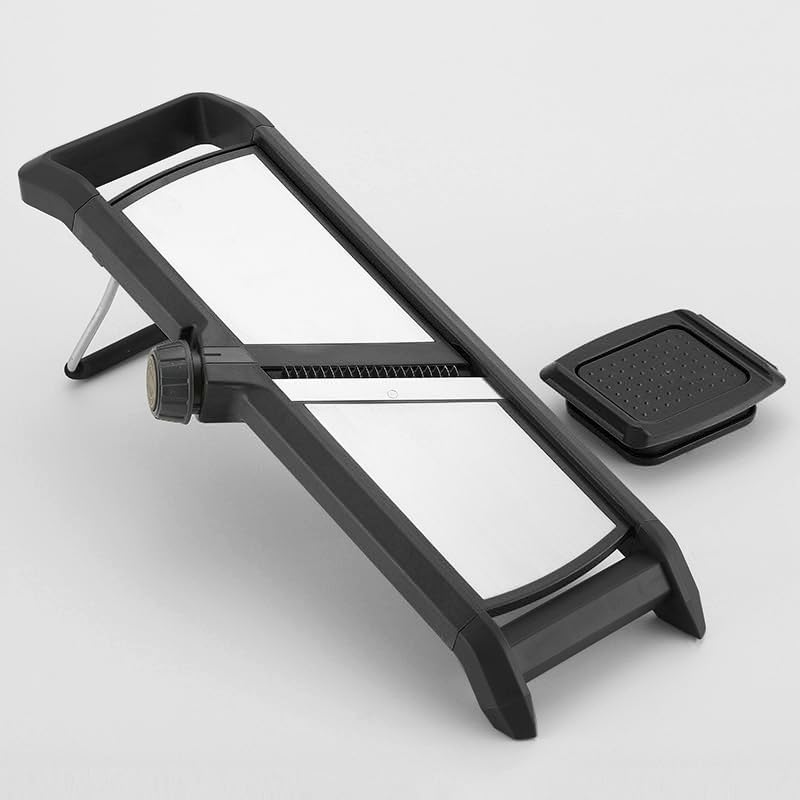 Adjustable Mandoline Vegetable Slicer by Harcas. for Slicing Cutting Food, Fruit, Vegetables, Onions and Potatoes. Mandolin Slicer Julienne Cutter (Black)