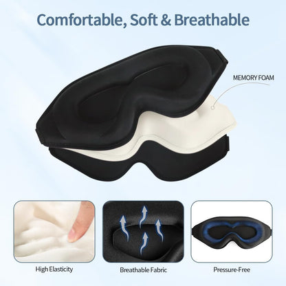Sleep Mask for Men & Women, Upgraded 3D Contoured Profile Eye Mask (Black)