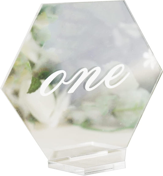 11.7 * 10.2cm Clear Acrylic Place Cards with Printed Calligraphy Number for Wedding Tables (21)