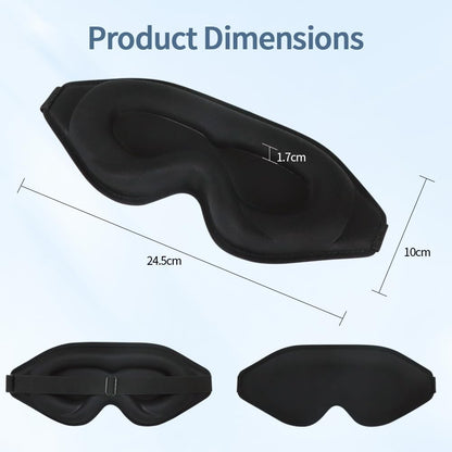 Sleep Mask for Men & Women, Upgraded 3D Contoured Profile Eye Mask (Black)