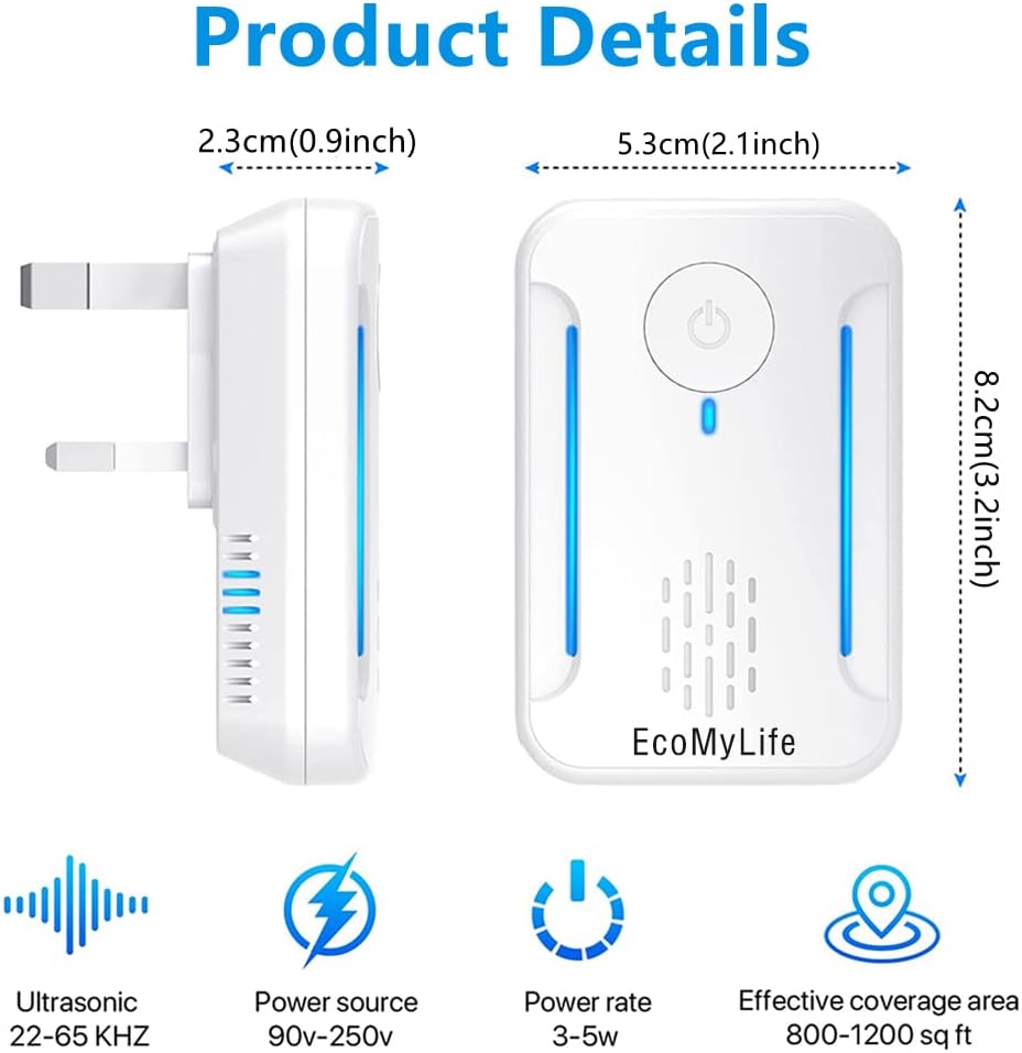 EcoMyLife Ultrasonic Pest Repeller (6 Pack)