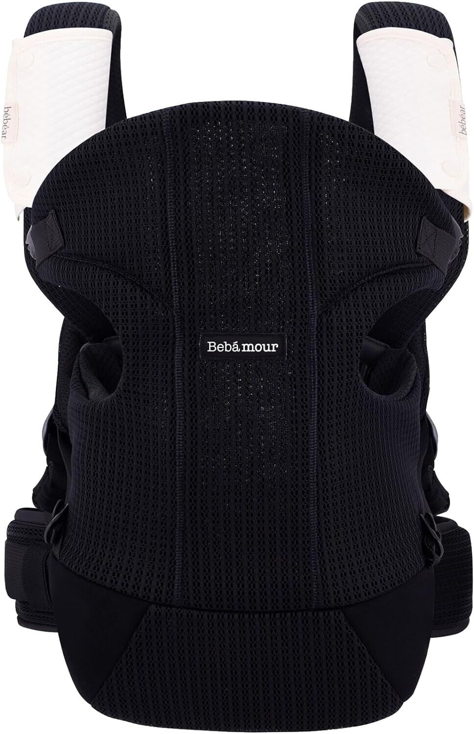 Bebamour Baby Carrier Front and Back Baby Carrier with 2 Shoulder Bibs, Black