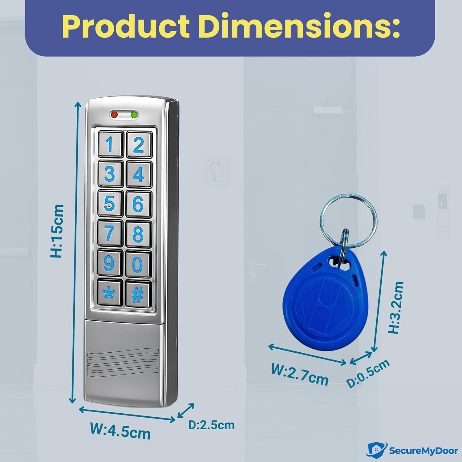 SecureMyDoor Proximity Digital Keypad for Door Entry System