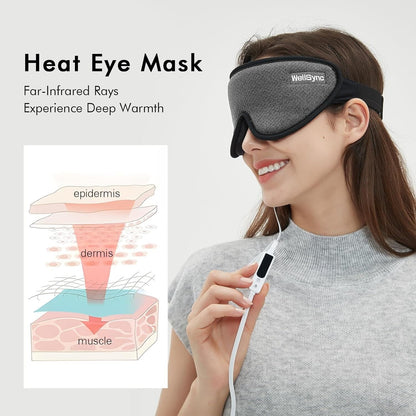 Wellsync Heated Eye Mask For Eyes (Grey)