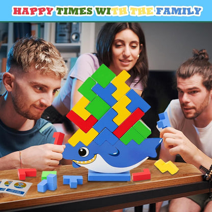 Wooden Tetra Tower Game,32 PCS Wooden Stacking Toys