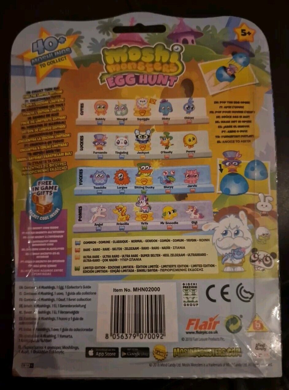 MOSHI Monsters Egg Hunt - 4 In A Pack Kids Toys Play Collectable 🟢