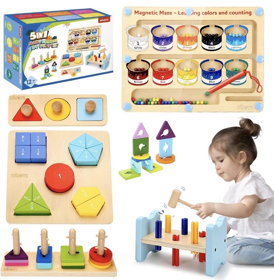 wingyz Montessori Toys for 1 Year Old, Baby Toys for 12 Months, 5 in 1...