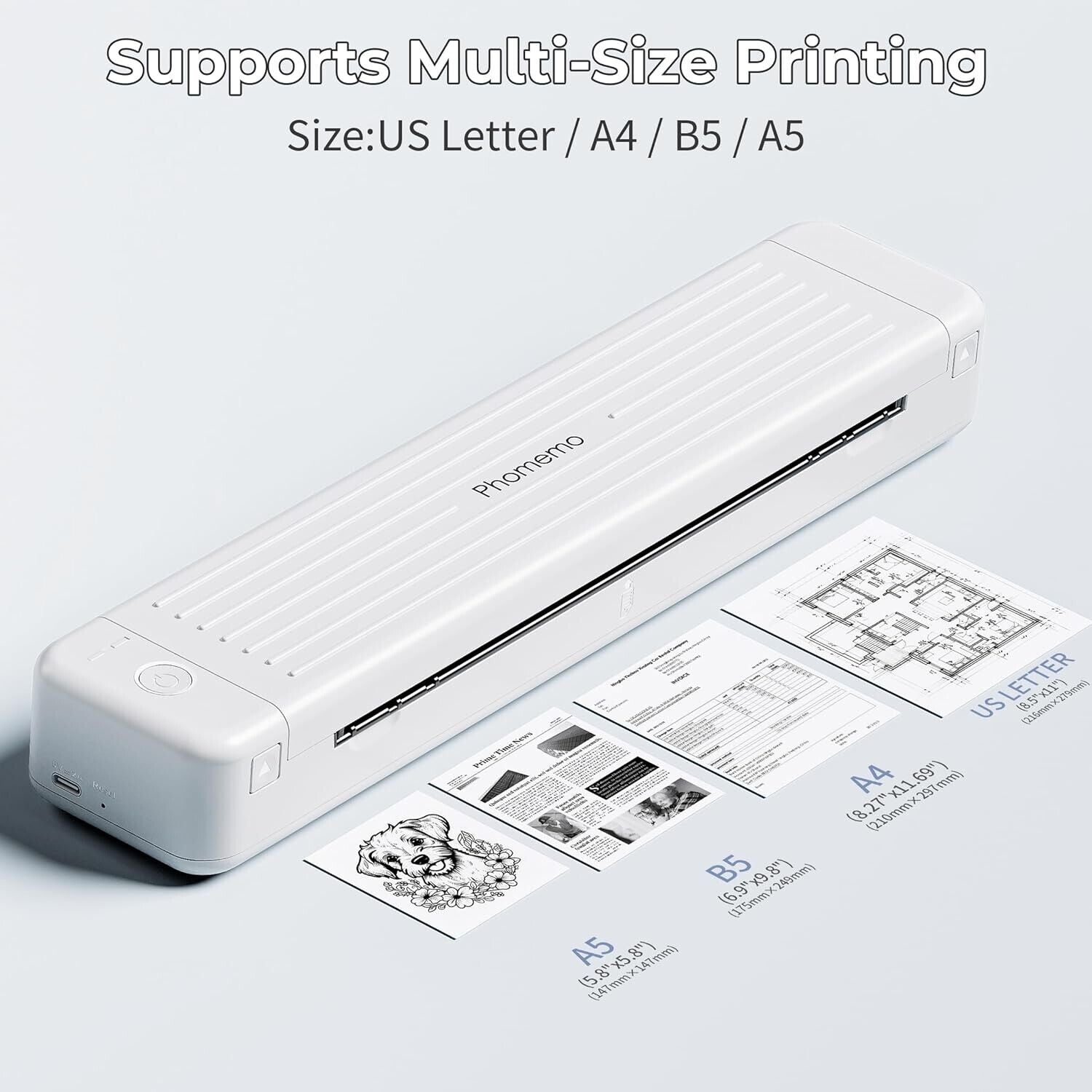 Portable Thermal Transfer Printing Printer (300 DPI)