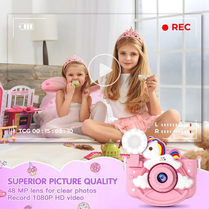 COSANSYS Kids Camera for Girls, 48MP Digital Camera for Kids, 1080P Toddler...