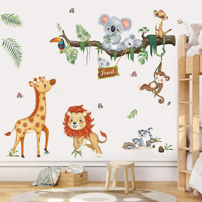 wondever Jungle Animals Wall Stickers Safari Animal