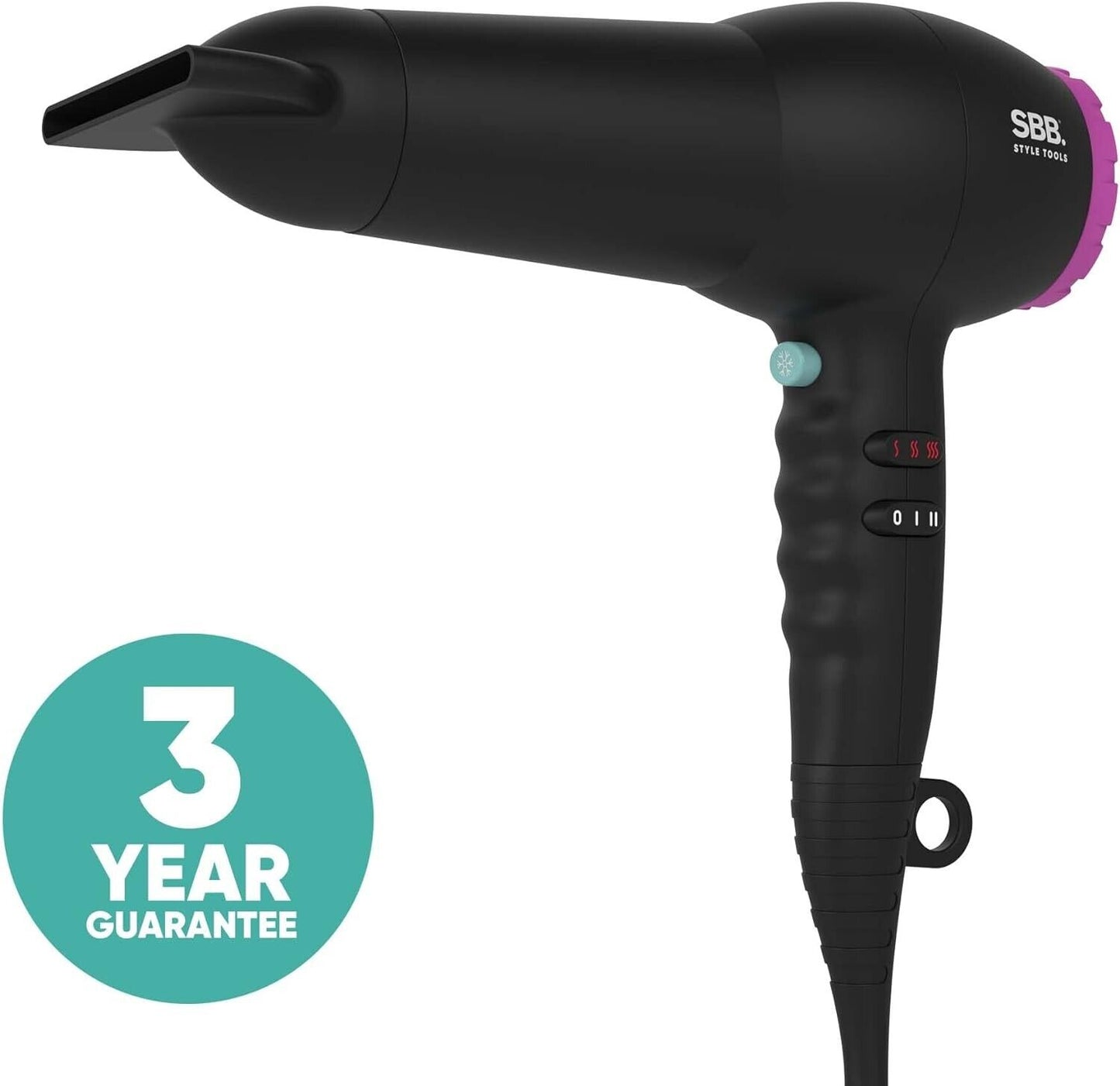 SBB Style Tools - Big Blowout Power 2200W Hair Dryer - Lightweight & Fast Dry.